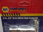 Napa Hand Tools 8 Pc  3 8  Drive Metric Deep Well Socket Set 6108m 12pt  - Usa