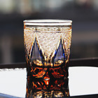 Crystal Whiskey Glass Tumbler Japanese Style Edo Kiriko Glass 9oz 250ml Blue