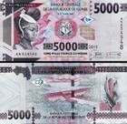 Guinea 5000 Francs 2015  Unc  5 Pcs Consecutive Lot  P-49