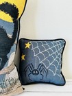 Vintage Tapestry Throw Pillow Halloween Set Black Cat Riverdale Usa Made 17x17