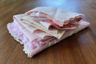 Amazing Lot 20 Pieces Vintage Linens Pink Embroidery Cross Stitch Tiny Stitches