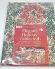 Holiday Time Elegant Holiday Tablecloth Christmas Poinsettia Oblong 60 x84  New