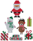 Christmas Santa   Friends Foam Stickers - Santa  Polar Bear  Reindeer - 70 Piece