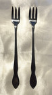 Set Of 2 Vintage Brushed Pattern Cocktail Forks 1981 Rogers Oneida Ltd
