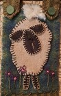 Hand Made Country Sheep Wall Hanging Made W wool Fabrics 9x4