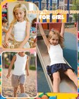 Yooaurvox Girls Ribbed Tank Tops Kids Summer Crew Neck Slim 5-6 Years  White 