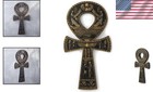 Sophisticated 16 Inch Black Gold Egyptian Ankh Wall Sculpture For Collectors