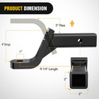 Trailer Hitch Ball Mount 4 Inch Drop 3 Inch Rise 2 Inch Receiver Heavy Duty 7500