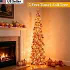 5ft Fall Tree Thanksgiving Decorations Decor  Tinsel Maples 5ft  Orange