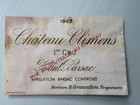 Vintage Ca  1967 Chateau Climens  Wine Bottle Label Original
