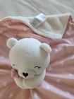 Carters Just One You Pink And White Hearts Bear Plush Baby Security Blanket Soft