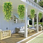 4pc Artificial Fern Plant Fake Eucalyptus Leaf Hanging Flower Vine Home Decor