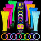 86 Pcs Ultra Bright Glow Sticks  8 Inch Glow Sticks Bulk Party Pack  Light Up St