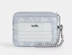 2026 Coach Zip Card Case In Sketch Signature Canvas In Ice Blue Cbl78 Nwt