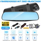 Rearview 1080p Hd Mirror Car Dvr Dual Dash Cam Camera Front Rear Video Recorder