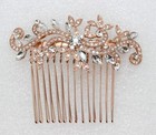 Gorgeous Clear Rhinestone Crystal Floral Hair Comb