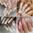 1000pcs Imitation Pearls Mixed Size Flatback Light Coffee Ab