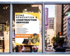 Home Renovation   Construction Services   Full Color Window Display Signs   18 w