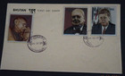Bhutan  Famous Men 3-d First Day Cover   ghandi  Churchill And Jfk   04-22-1972