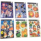 Vintage Halloween Window Clings Decorations Lot Of 6 Scarecrow Pumpkin Costumes