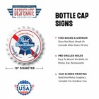 Desperate Enterprises Pabst Blue Ribbon Stamped Shape Bottle Cap - Aluminum Sign