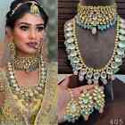 Indian Bollywood Gold Plated Kundan Choker Bridal Necklace Earrings Jewelry Set
