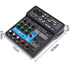 4 Channel Audio Mixer Bluetooth Live Sound Mixing Usb Console Amplifier Studio