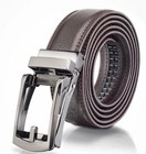 28   -50    Men s Leather Ratchet Dress Belts Automatic Buckle Click Sliding Belt