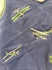 Women   s Small Blue Knit Sweater Vest Airplane V-neck Pullover