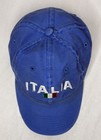 Blue Italia Embroidered Baseball Cap Hat W  Italian Flag - Italy Origin
