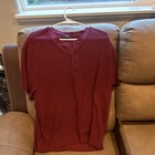 Banana Republic Men   s Xxl Red Knit Henley Short Sleeve Solid Pullover Sweater