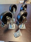 Jarvis   4  Adjustable Height Solid Swivel Plate Caster With 2 Brakes   4 Casters
