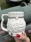 Vintage Starbucks World Globe Ceramic Travel Mug Coffee Cup 16oz Large Handle