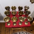 Set Of 12 Vintage Silver Plated 6 5    Goblets Made In India