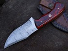 9 skinning Knife Hand Made Damascus Blade  Bowie Knife W sheath _bl-3081