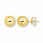 14k Real Solid Gold Hollow Ball Earrings Studs Push-back 2-10mm Yellow Or White
