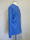 Hurley Solid Blue Long Sleeve Crew Neck Cotton Blend Plain T-shirt Men Size L