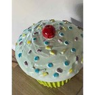 Vintage Retro 70s Cupcake Cookie Jar Canister Large 9    