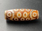 Unusual Tibetan Old Agate Dzi  21 Eyes  Bead Pendant 40mm A3