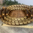 Vintage Willow Nested Wicker Baskets 3 Pc Rattan Farmhouse Rustic Decor Boho