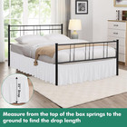 Wrap Around Bed Skirt Full Split Corners 25in Drop Elastic Easy Fit White Fabric