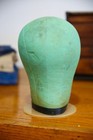 Vintage Mannequin Head Hat Wig Stand Display Art Deco Green Cloth Millinery