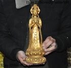 12 4   Old Tibet Buddhism Temple Bronze Gilt Tara Kwan-yin Guanyin Buddha Statue