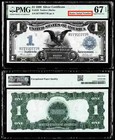 1899  1 Silver Certificate   Black Eagle  Radar Serial   R77700777r   Pmg 67 Epq