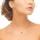 Blue Zircon Earrings   Necklace Set With European Crystals Gold Plated Silver 