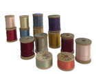 Lot Of 14 Vtg Wood Spools Richardson Silk Thread Belding Corticelli Asstd Colors