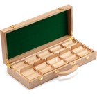 500 Count Premium Casino Round Solid Wood Poker Chip Case  - Oak