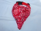 Dog pet Nylon Collar With Red Print Bandana  Size Medium  By Msr Imports  New   