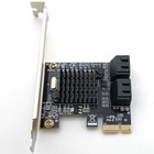 Pci-e X1 To Sata 3 0 Expansion Card 4 Port Controller Adapter Data Power Cables