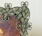 Ornate Enamel Leaves   Floral Green Rhinestone Photo Picture Frame 3x4 Off 5th